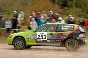 Matt Peterson / Andrew Tuten Honda Civic comes through the SS1 (Green Acres I) spectator area.