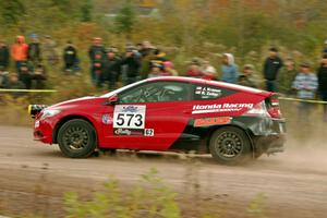 Josh Kramer / R.J. Zeiler Honda CRZ comes through the SS1 (Green Acres I) spectator area.