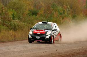 Tracey Gardiner / Tracy Manspeaker Toyota Yaris comes through the SS1 (Green Acres I) spectator area.