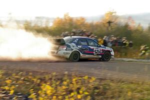 Adam Yeoman / Jordan Schulze Subaru WRX STi comes through the SS15 (Green Acres II) spectator area.