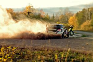 Adam Yeoman / Jordan Schulze Subaru WRX STi comes through the SS15 (Green Acres II) spectator area.