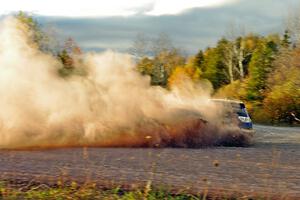 Lauchlin O'Sullivan / Scott Putnam Subaru WRX STi comes through the SS15 (Green Acres II) spectator area.