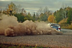 Piotr Fetela / John Hall Subaru Impreza STi comes through the SS15 (Green Acres II) spectator area.