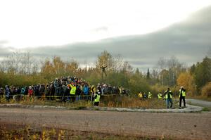 Spectators and media at the SS15 (Green Acres II) spectator area.