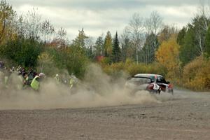 Adam Short / Danny Norkus Subaru WRX comes through the SS15 (Green Acres II) spectator area.