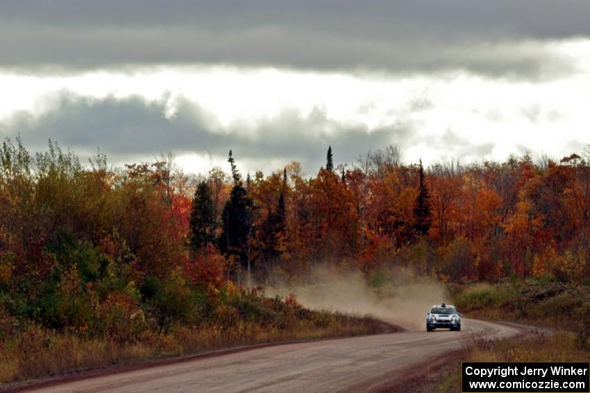 David Higgins / Craig Drew Subaru WRX STi comes through the SS1 (Green Acres I) spectator area.