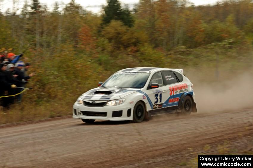 Jeffrey Reamer / Jeremy Jankowske Subaru WRX STi comes through the SS1 (Green Acres I) spectator area.