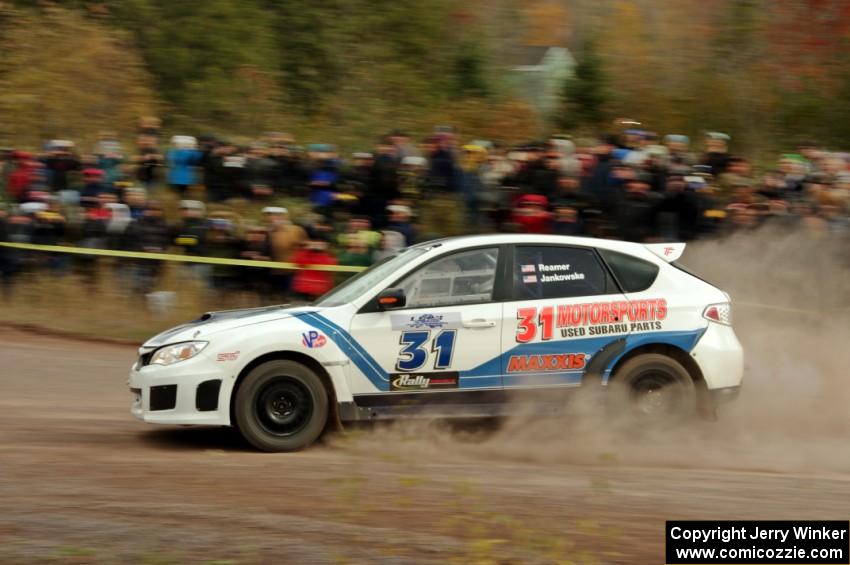 Jeffrey Reamer / Jeremy Jankowske Subaru WRX STi comes through the SS1 (Green Acres I) spectator area.