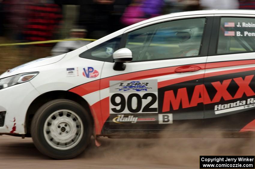 James Robinson / Brian Penza Honda Fit comes through the SS1 (Green Acres I) spectator area.