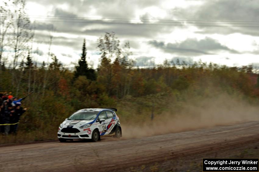 Steve LaRoza / Martin Headland Ford Fiesta ST comes through the SS1 (Green Acres I) spectator area.