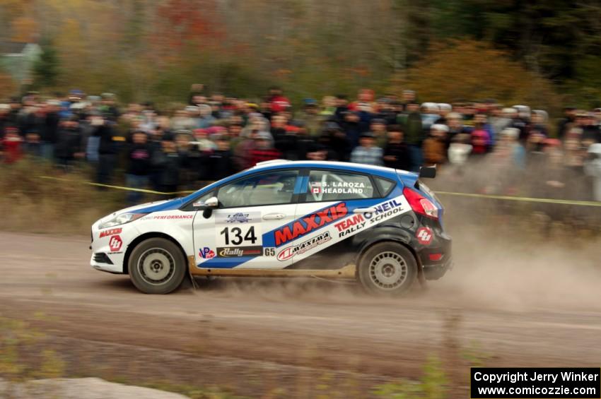 Steve LaRoza / Martin Headland Ford Fiesta ST comes through the SS1 (Green Acres I) spectator area.
