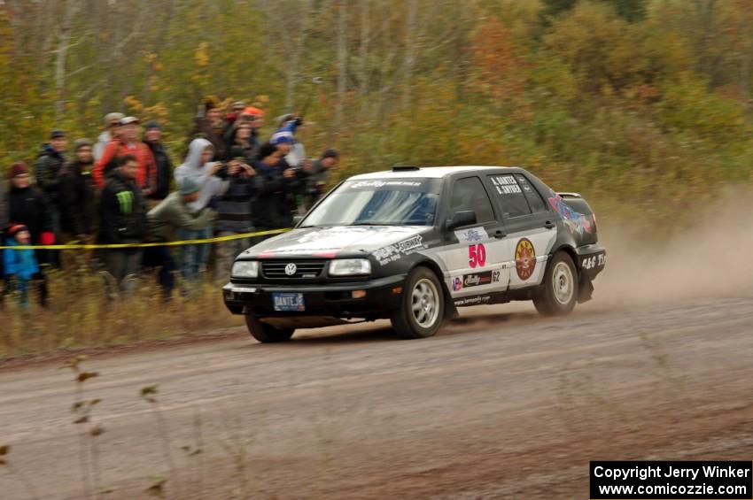 Al Dantes, Jr. / Brandon Snyder VW Jetta comes through the SS1 (Green Acres I) spectator area.