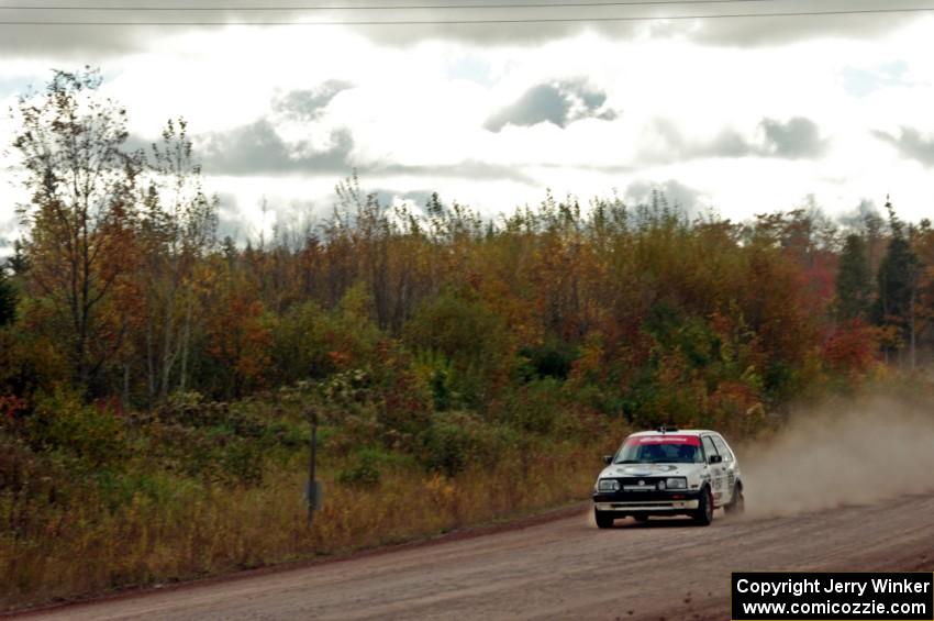 Dave Grenwis / Drew Burkholder VW GTI comes through the SS1 (Green Acres I) spectator area.