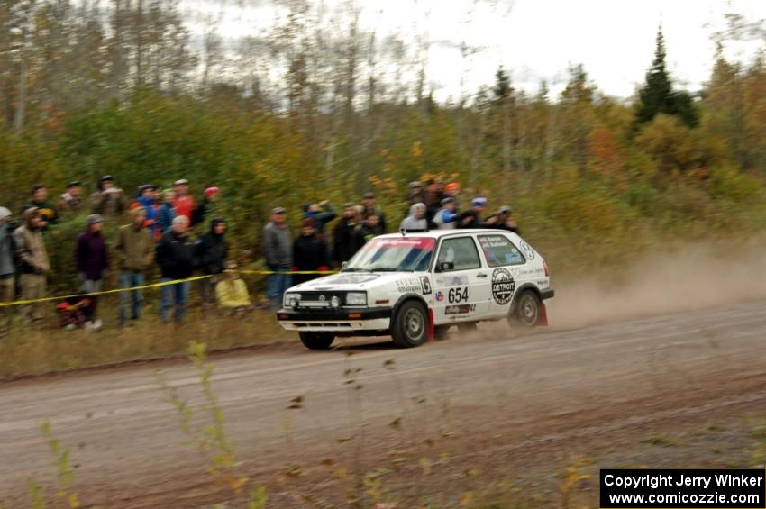 Dave Grenwis / Drew Burkholder VW GTI comes through the SS1 (Green Acres I) spectator area.