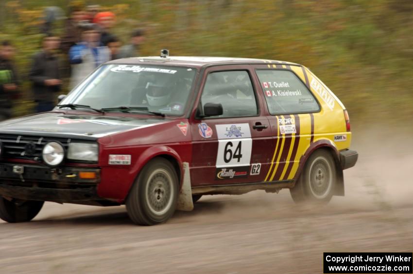 Tyler Ouellet / Andrew Kisielewski VW GTI comes through the SS1 (Green Acres I) spectator area.