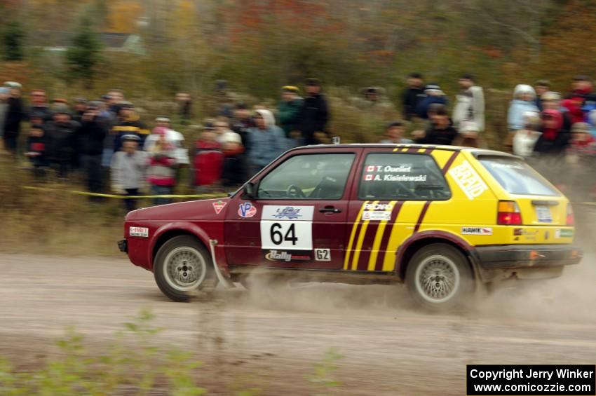 Tyler Ouellet / Andrew Kisielewski VW GTI comes through the SS1 (Green Acres I) spectator area.