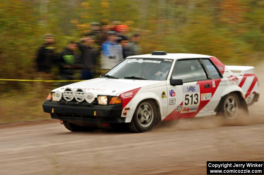 Jay Anderson / Eric Anderson Toyota Celica comes through the SS1 (Green Acres I) spectator area.