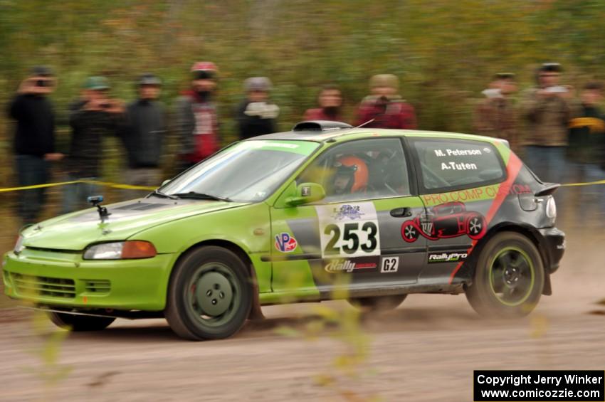 Matt Peterson / Andrew Tuten Honda Civic comes through the SS1 (Green Acres I) spectator area.