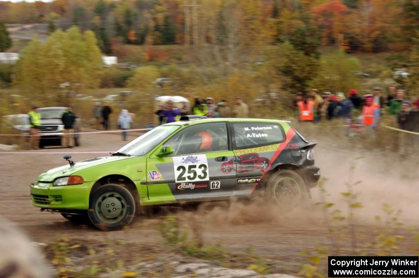 Matt Peterson / Andrew Tuten Honda Civic comes through the SS1 (Green Acres I) spectator area.