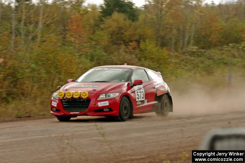 Josh Kramer / R.J. Zeiler Honda CRZ comes through the SS1 (Green Acres I) spectator area.