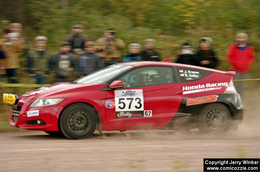 Josh Kramer / R.J. Zeiler Honda CRZ comes through the SS1 (Green Acres I) spectator area.