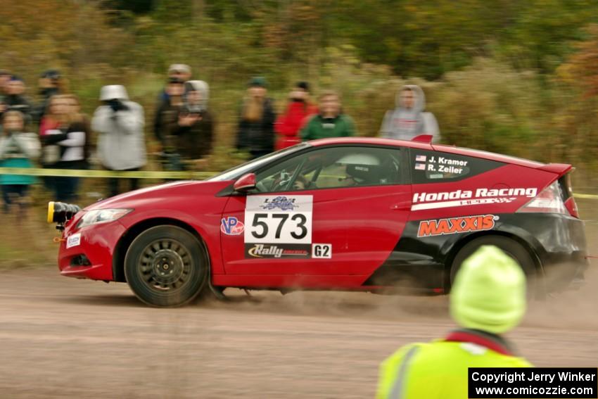 Josh Kramer / R.J. Zeiler Honda CRZ comes through the SS1 (Green Acres I) spectator area.