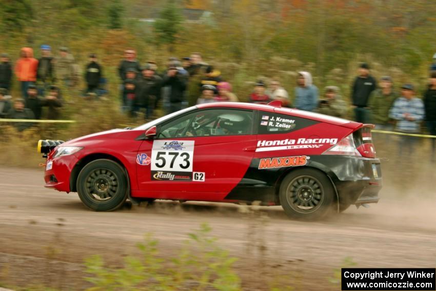 Josh Kramer / R.J. Zeiler Honda CRZ comes through the SS1 (Green Acres I) spectator area.