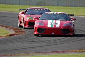 Nick Ferraro's Ferrari F360 and John Herlihy's Ferrari F360