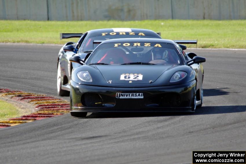 Jerome Jacalone's Ferrari F430 and Barry Gosnell's Ferrari F430