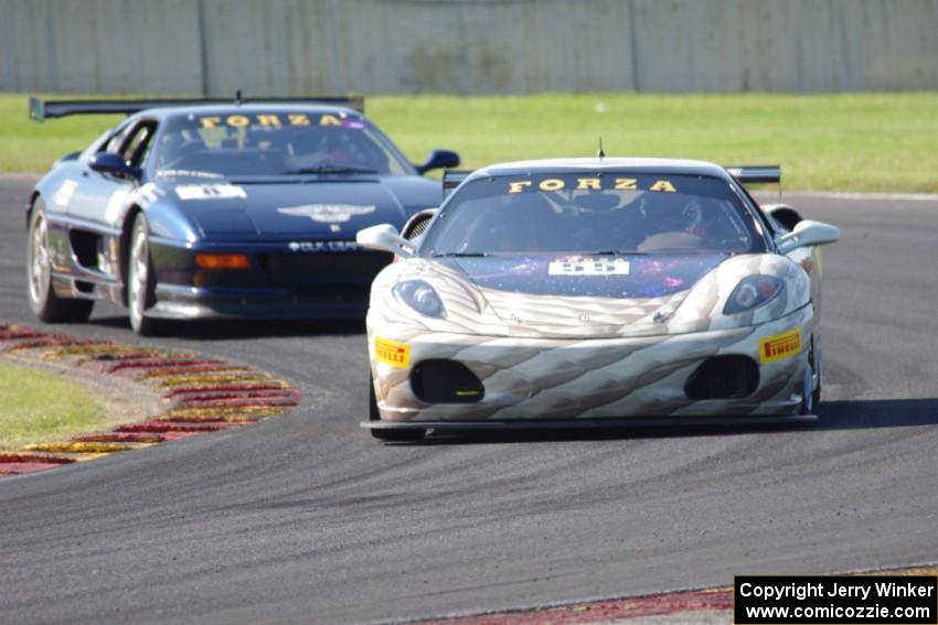 Chad Shaffer's Ferrari F430 and Colin Cohen's Ferrari F355