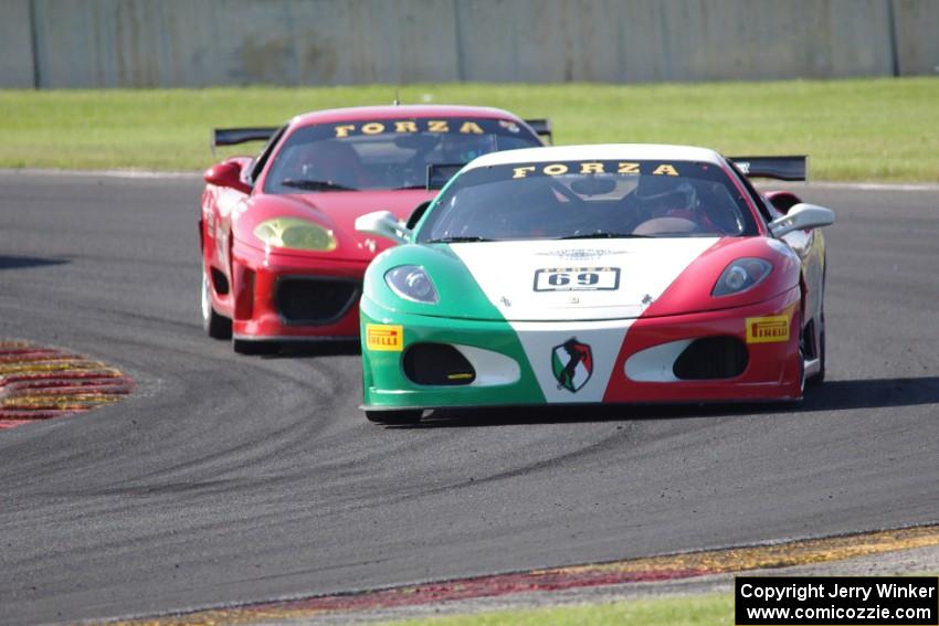 Roger Wittig's Ferrari F430 and John Herlihy's Ferrari F360