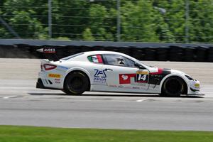 Mauro Trentin's Maserati Trofeo goes wide at turn one.