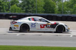 Mauro Trentin's Maserati Trofeo goes wide at turn one.