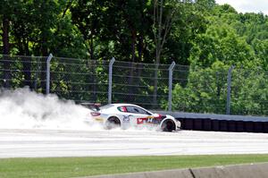 Mauro Trentin's Maserati Trofeo goes wide at turn one.