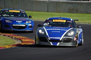 John Weisberg's Porsche Cayman and Randy Hale's Mazda MX-5