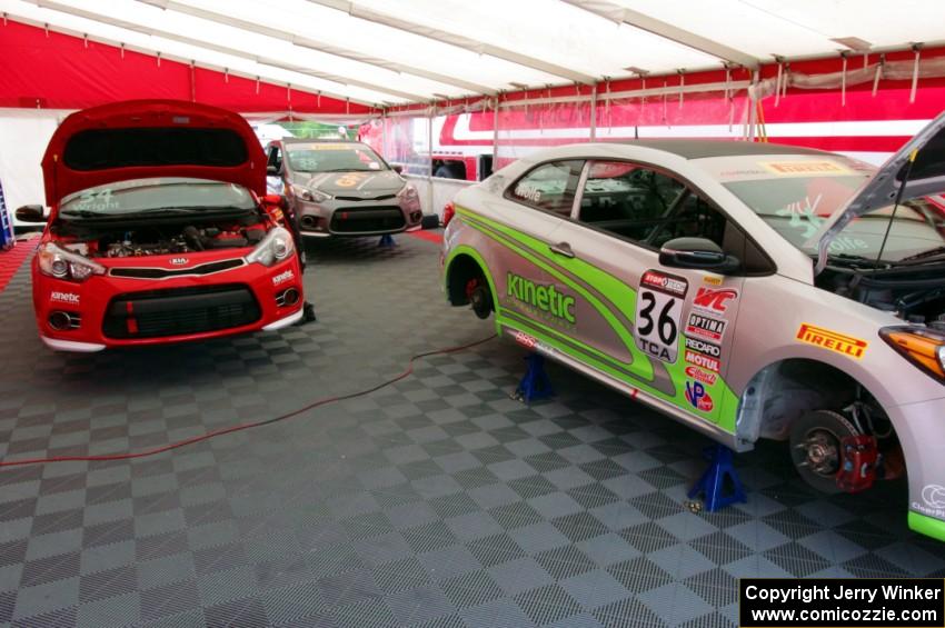 L to R) Kris Wright's, Samantha Tan's and Jason Wolfe's Kia Forte Koups