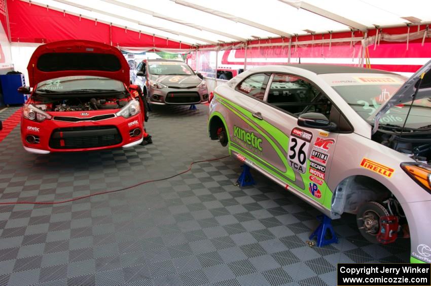 L to R) Kris Wright's, Samantha Tan's and Jason Wolfe's Kia Forte Koups