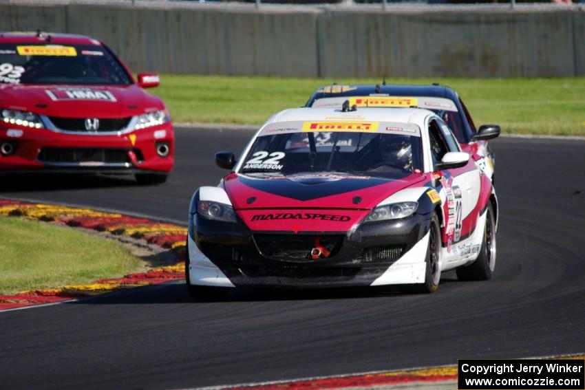 Kevin Anderson's Mazda RX-8, Gino Carini's Mazda RX-8 and Paul Street's Honda Accord