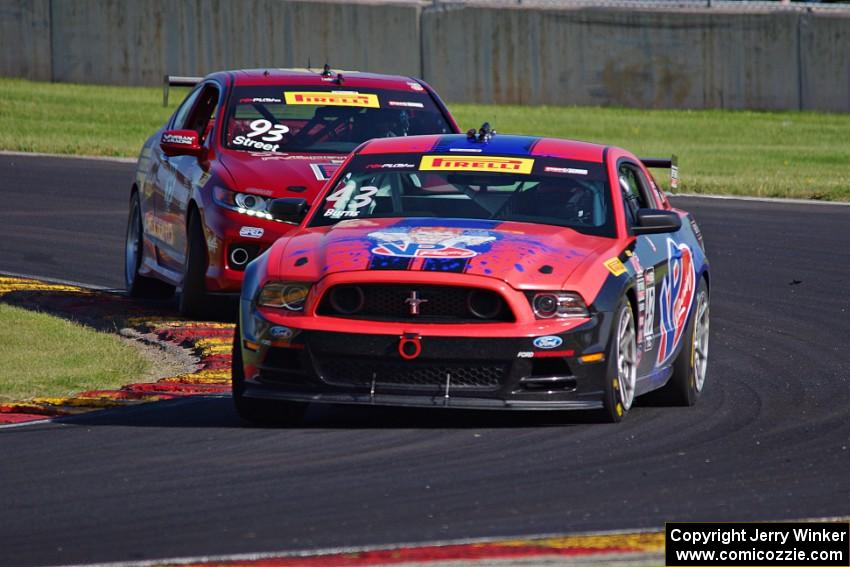 Steve Burns' Ford Mustang V6 and Paul Street's Honda Accord