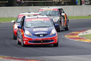 Glenn Nixon's Honda Fit, Andrei Kisel's MINI Cooper and Travis Washay's MINI Cooper