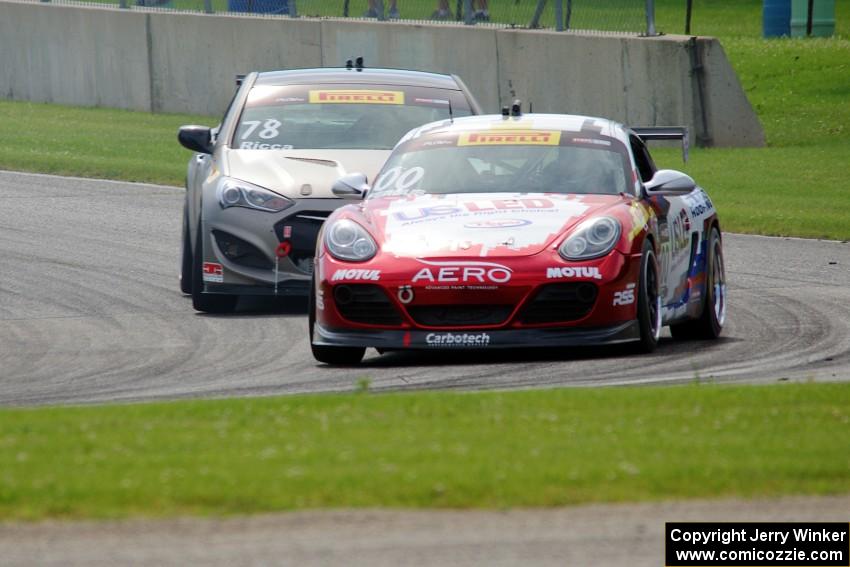 Corey Fergus' Porsche Cayman and Jeff Ricca's Hyundai Genesis Coupe 2.0T