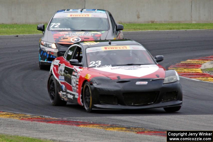 Gino Carini's Mazda RX-8 and Emilee Tominovich's Honda Civic Si