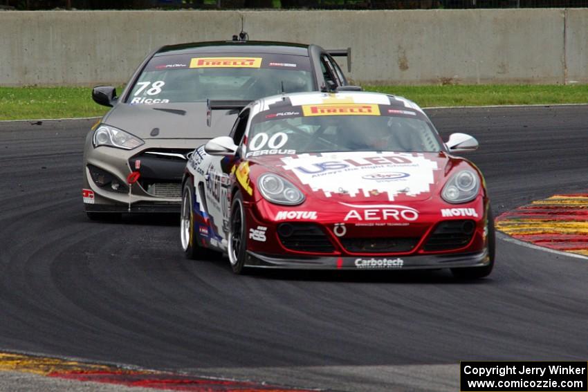 Corey Fergus' Porsche Cayman and Jeff Ricca's Hyundai Genesis Coupe 2.0T