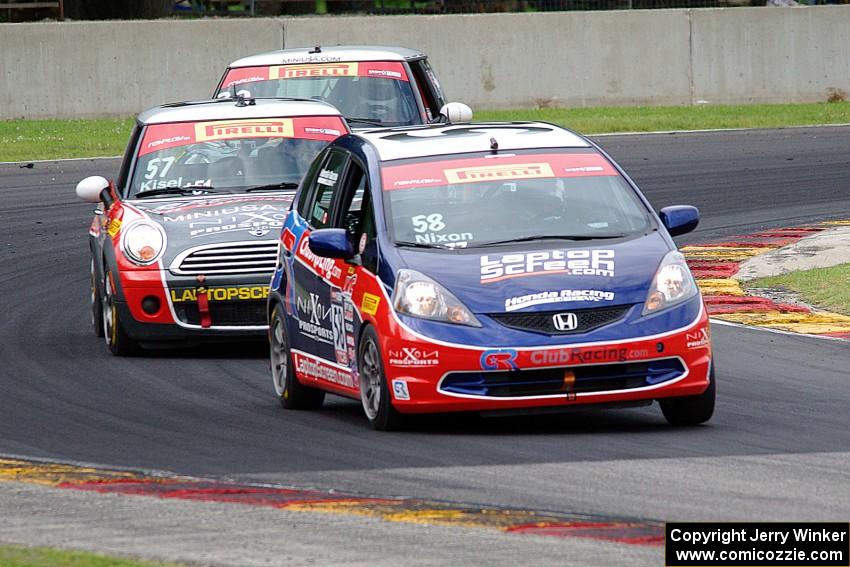 Glenn Nixon's Honda Fit, Andrei Kisel's MINI Cooper and Travis Washay's MINI Cooper