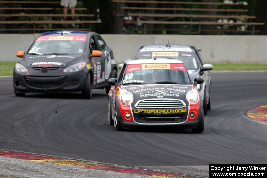 Nic Duynstee's MINI Cooper, Alex Welch's VW Jetta GLI and James Wilson's Mazda 2