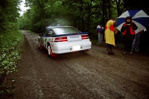 Chris Gilligan / Joe Petersen Mistubishi Eclipse GSX at the start of the rainy Friday practice stage.