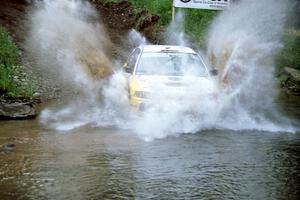 Frank Sprongl / Dan Sprongl Mitsubishi Lancer Evo IV at the flying finish of Stony Crossing, SS1.