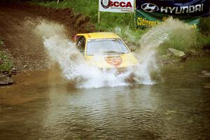 Steve Gingras / Bill Westrick Subaru Impreza 2.5RS at the flying finish of Stony Crossing, SS1.