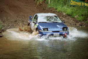 Lauchlin O'Sullivan / John Dillon MItsubishi Eclipse at the flying finish of Stony Crossing, SS1.