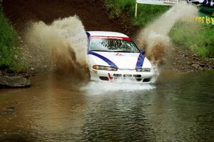 Chris Gilligan / Joe Petersen Mistubishi Eclipse GSX at the flying finish of Stony Crossing, SS1.